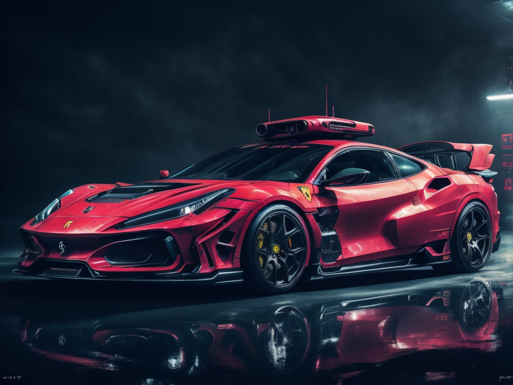 04598-4009569275-fking_scifi_v2, photo of a ((Ferrari_civtyp_1.5)_0.65) car, Cyberpunk theme, centre of frame, trending on ArtStation, trending o.png